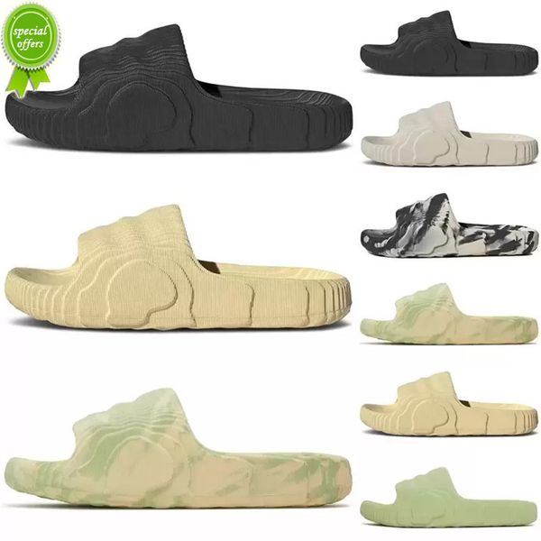 

adilette 22 slides mens black grey slippers designer men sandals black white magic lime desert sand slipper bone core foam rubber platform