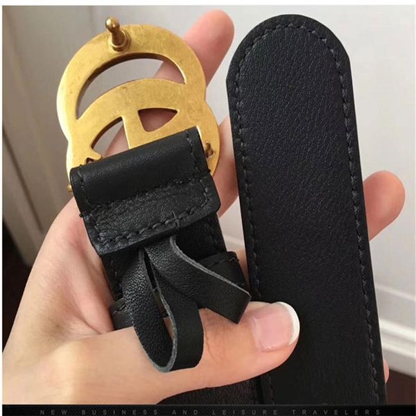 

gold letter belts with smooth buckles fashion casual jean men's women's leather belt designs 3.8cm210c, Black;brown