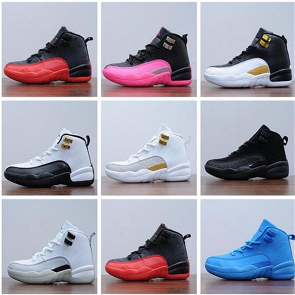 

big boy girl 12s class bordeaux basketball shoes kids 12 taxi playoff black suede sports trainers sneazpkk#1835