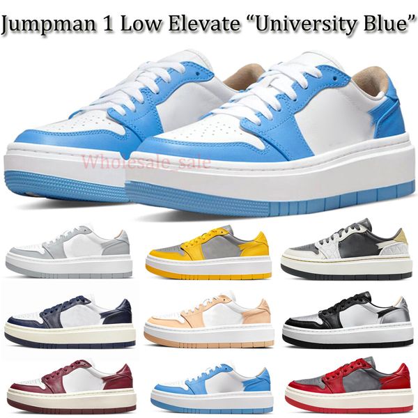 

2022 platform 1s low elevate 1 casual shoes university blue black white se bred team onyx wolf grey varsity maize designer men women sports