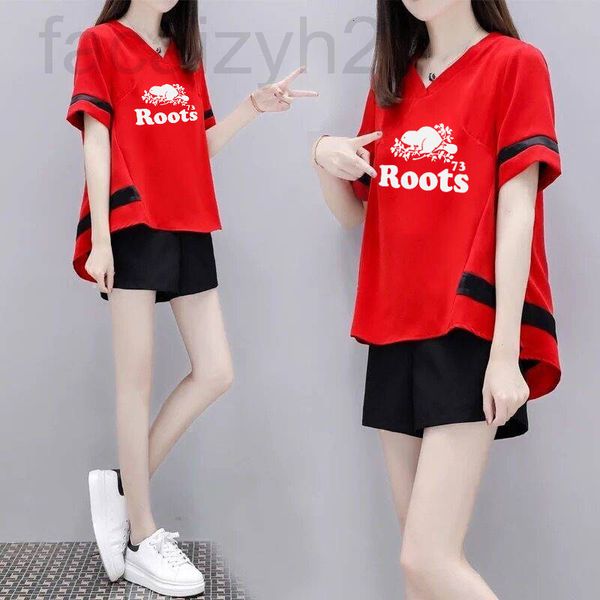 

two piece dress designer [zhigongni][women's clothing]summer color blocking casual sports + shorts set avpk2022, White
