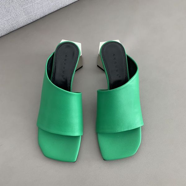 

women's clogs chunky heel slippers open toe brand designer moccasins, Black