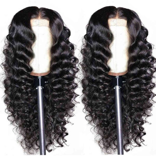 

unprocsed brazilian virgin human hair lace wig vendor wholale transparent hd lace front closure 4x4 loose deep wave wig, Golden;white