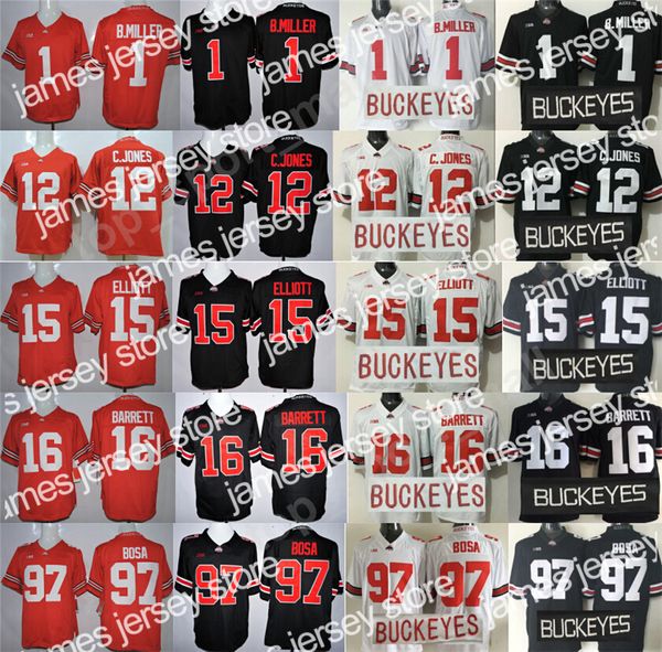 New College Football Ohio State Buckeyes Maglie 15 Ezekiel Elliott 97 Nick Joey Bosa Braxton Miller Cardale Jones 16 JT Barrett 1 Justin Fields