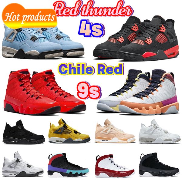 

fashion 9 9s chile red thunder 4 4s basketball shoes university blue white oreo black cat pure money trainers tour yellow thunder change the