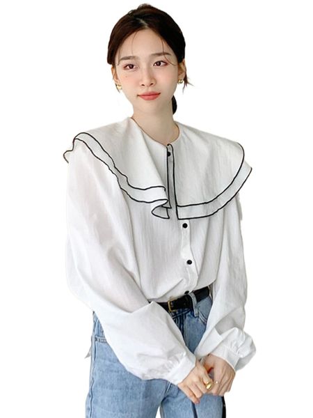 

dazy statement collar button front shirt f8ne#, White