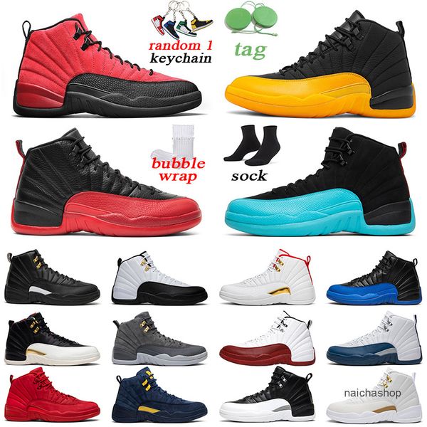 

jumpman 12 mens basketball shoes reverse flu game royal 12s university gold gamma blue outdoor men trainer