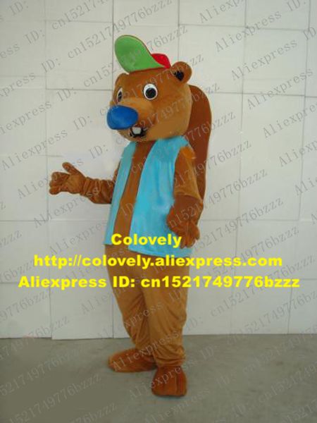 

mascot doll costume cute brown nutria coypu the beaudio-videoer otter lutra beaver mascot costume mascotte with blue nose no.307 free, Red;yellow