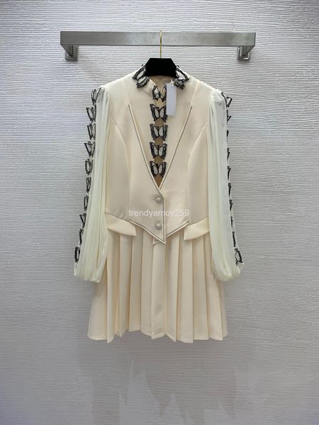 

casual dresses butterfly dress with beautiful style and white sleeves, Black;gray
