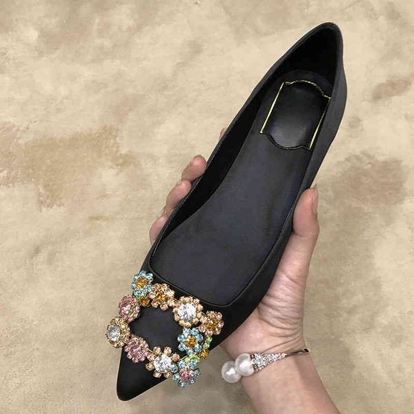 

sandals spring and summer rv color fashion comfortable temperament shallow mouth thin foot flat sole women's single, Black