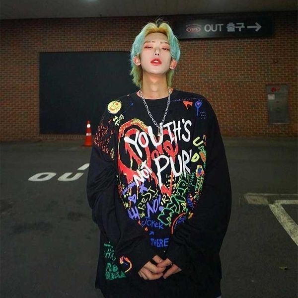 

nicemix fashion letter print women hoodies vintage loose hooded women pullovers long sleeve plus velvet sweatshirt y200608, Black
