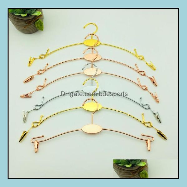 

300pcs colored metal lingerie hanger with clip bra and underwear briefs underpant display hangers sn604 drop delivery 2021 racks clothin