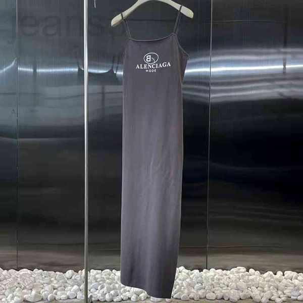 

casual dresses designer summer new high-grade grey split dress korean slim suspender skirt sleeveless knee length 6089, Black;gray