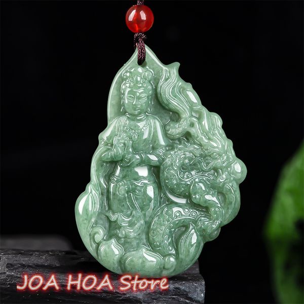 

natural grade a jade bean seed auspicious dragon guanyin jade-pendant pendant hand-carved necklace chain fine jewelry, Silver