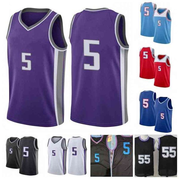 

2021 city new 5 fox jersey red blue 35 bagley iii 4 webber 55 williams basketball jersey, Black