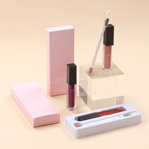 Lipgloss Private Label Lippenstift und Liner Combo Set Geschenkbox mit Bleistiftspitzer 16 Farben Bulk Custom Makeup WholesaleLip