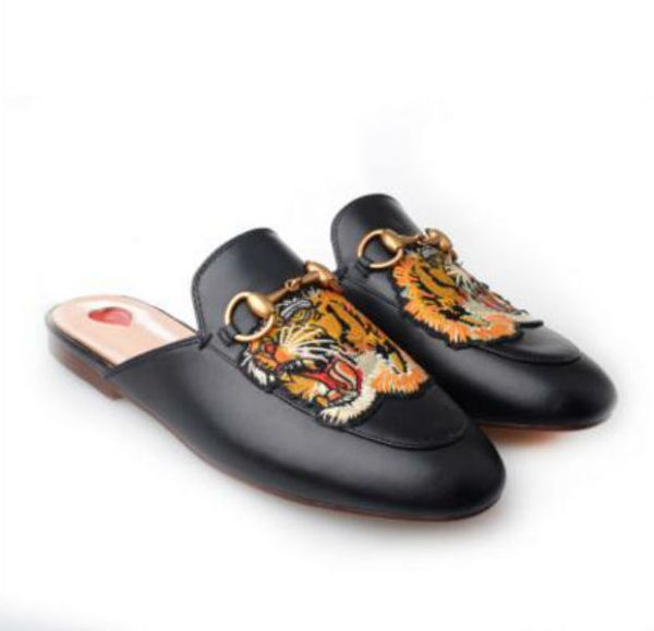 

shoes 2020 leather semi-slippers soft cowhide lazy women's luxury designer metal buckle beach slippers muller springston classic slippe