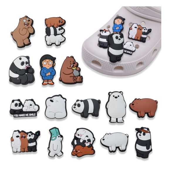 

new pvc shoe charms shoes accessories clog jibz fit wristband croc buttons decorations girls boys gift for world cup toy, White;pink