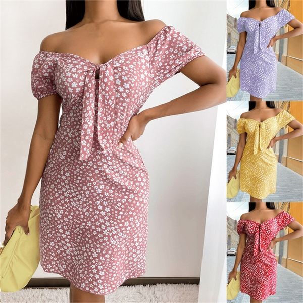 

casual dresses women's summer print skirt v-neck backless dress aa55, Black;gray