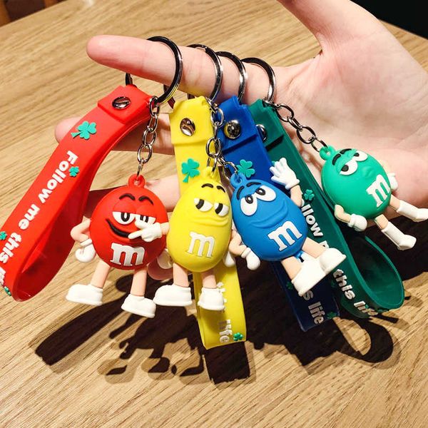 

keychains web celebrity style key chains cute m bean cartoon keychain children 's surprise birthday gift accessories keyring face, Silver