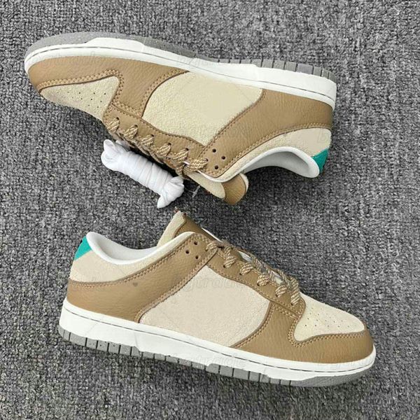 

mens womens designer casual shoes low flat basketball shoes brown khaki leather fashion lace-up sneakers running sports trainers