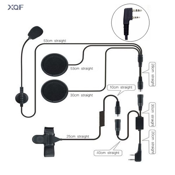 Cuffie per casco Cuffie per moto PTT a 2 pin per walkie talkie Baofeng Puxing Ham Radio bidirezionale 220812