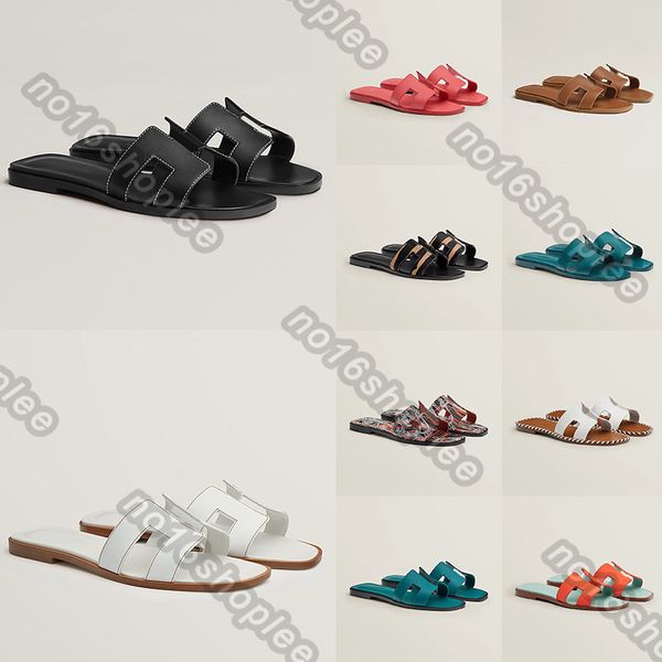 

fashion womens leather slippers oran cloth woman designer slip footwear shoes beach luxury bracelet ladies flat women slide sandals, Black