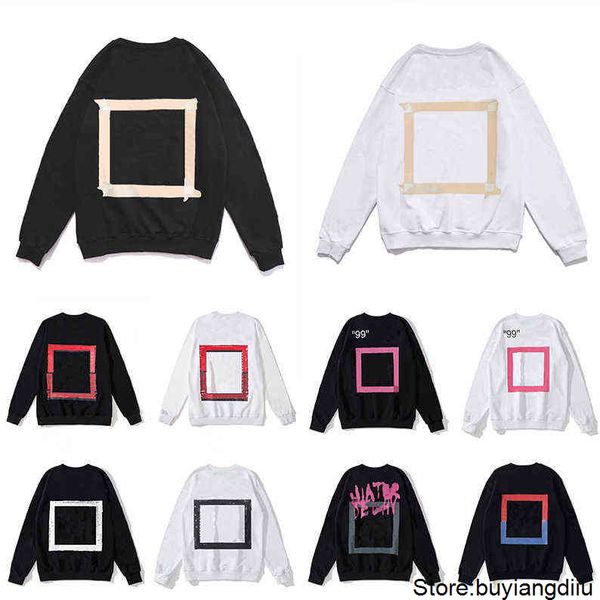 

streetwear paint arrow offs hoodie cotton pullover good designers brand classic, Black