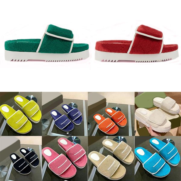 

2022 designer woman platform sandals slippers summer fashion embroidered canvas thick bottom slides joint name slippers gladiator sandales s, Black