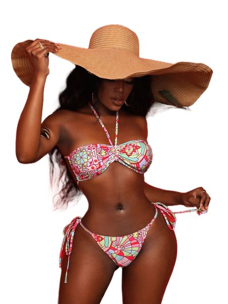 

geo print t.ie s.ide h.alter b.ikini swimsuit i4a4#, White;black