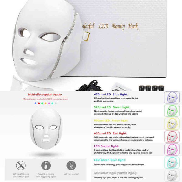 

nxy face care devices face care devices steamer7 color led facial light mask with neck skin rejuvenation tighten acne anti wrinkle beauty tr