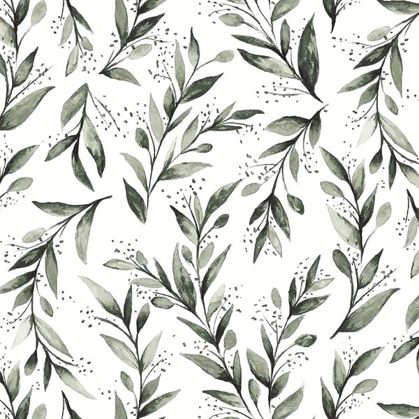 Olivenblatt-Tapete zum Abziehen und Aufkleben, Blumenmuster, modern, selbstklebend, zum Abziehen und Aufkleben, dekoratives Kontaktpapier, abnehmbare Aquarell-Tapete