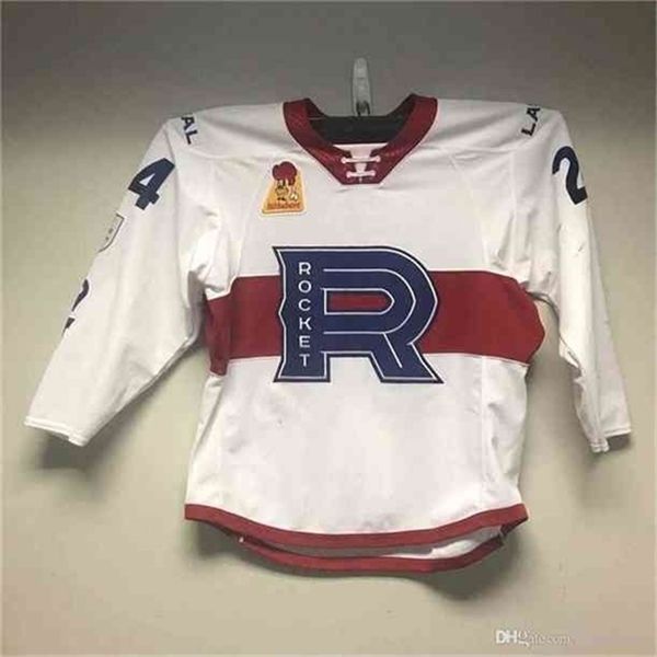 

c26 nik1 2020 laval rocket #24 daniel audett hockey jersey embroidery stitched customize any number and name jerseys, Black