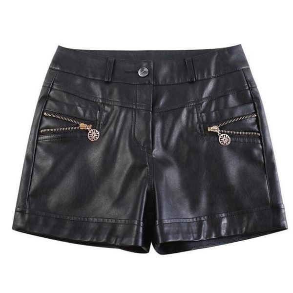

arrived fashion womens short pu black one for friend y200512, White;black