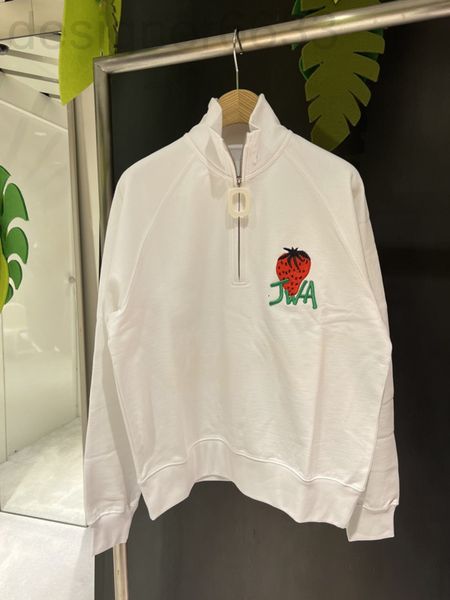 

women's hoodies & sweatshirts designer strawberry embroidered loose sweater spring and summer half high collar sports coat for men wome, Black