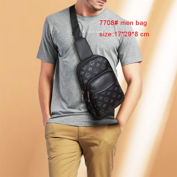 

fashion men handbag cross body 7708 backpack shoulder bags satchels messenger bags black grid designer purse mobile phone storage mens chest