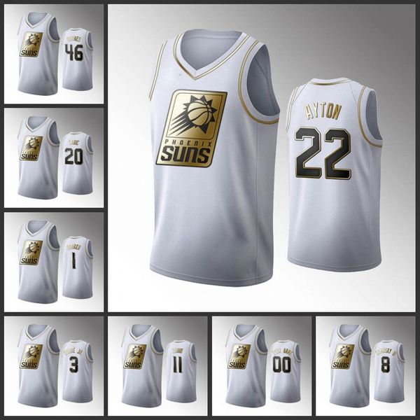 

phoenix''suns''men devin booker kelly oubre jr. deandre ayton dario saric ricky rubio white golden edition cus308c, Black