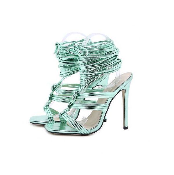 

2022 summer ladies slippers high heels fashion cross lace up party sandals, Black