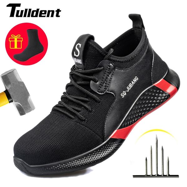 

safety work shoes for men anti-smashing steel toe cap working boots indestructible construction safety work sneakers male, Black;brown