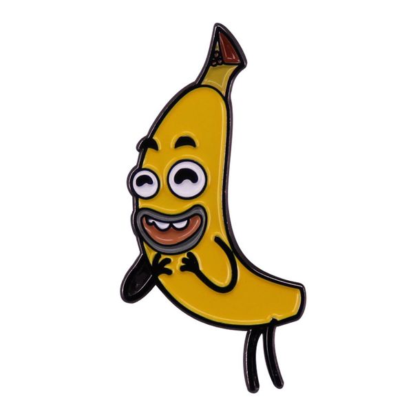 

cartoon funny banana enamel pin brooches for clothing anime lapel pins briefcase badges jewelry decoration kids for gifts, Blue