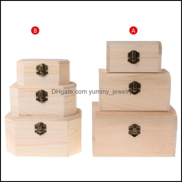 

watch boxes cases accessories watches 3pcs vintage jewelry storage box necklace bracelet ring wood case diy crafts drop delivery 2021 uqsw, Black;blue
