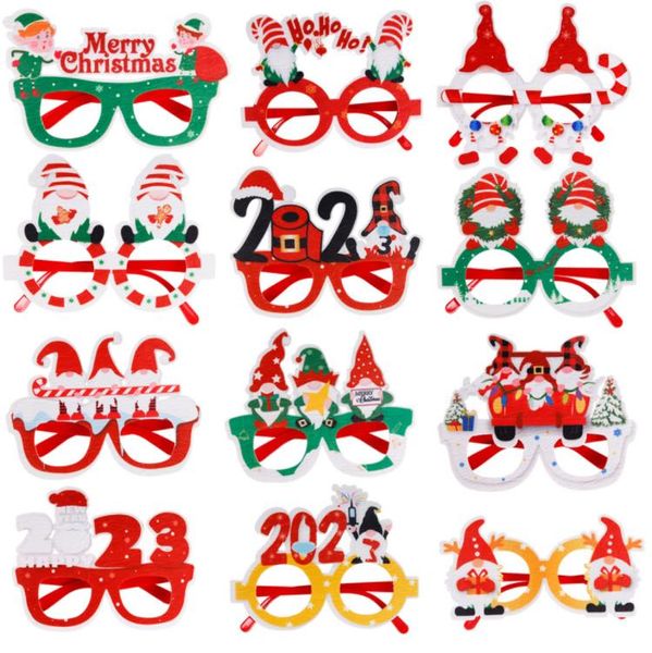 2023 New Children Christmas Glasses Decoration Christma Decorações foto Props Snowman Elk Party Glasses Sn4623
