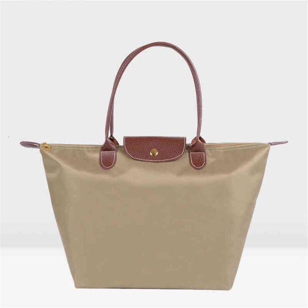 

fashion nylon beach tote womens handbag shoulder s female waterproof folding dumplings shopping bag bolsa 2022232q