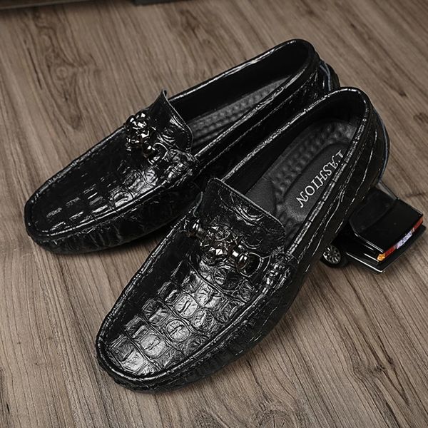 Herren-Loafer, große Slipper für Herren, Herrenschuhe, luxuriös, schwarz, stilvoll, Leder, formell, lässig, für Herren, modische Turnschuhe, italienisch