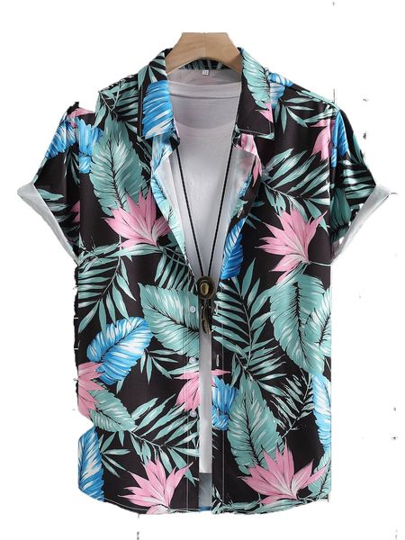 

men random tropical print shirt without tee d1mb#, White;black
