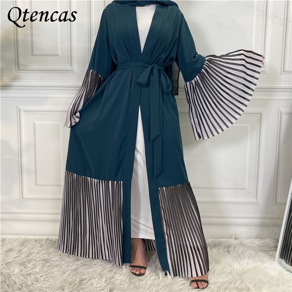 

eid abayas for women dubai muslim fashion hijab dress turkey pleated open abaya kimono cardigan islamic clothing djellaba femme, Red