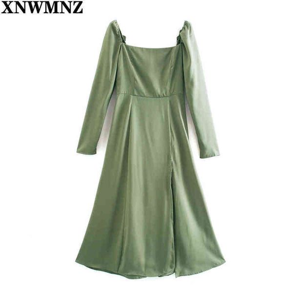 

xnwmnz bodycon dresses for woman clothes club outfits women clubwear satin side slit dress arrival spring 210513, Black;gray