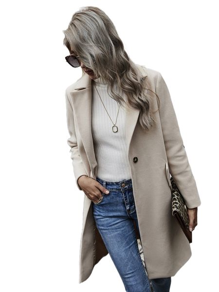 

single button solid overcoat q4yw#, Black