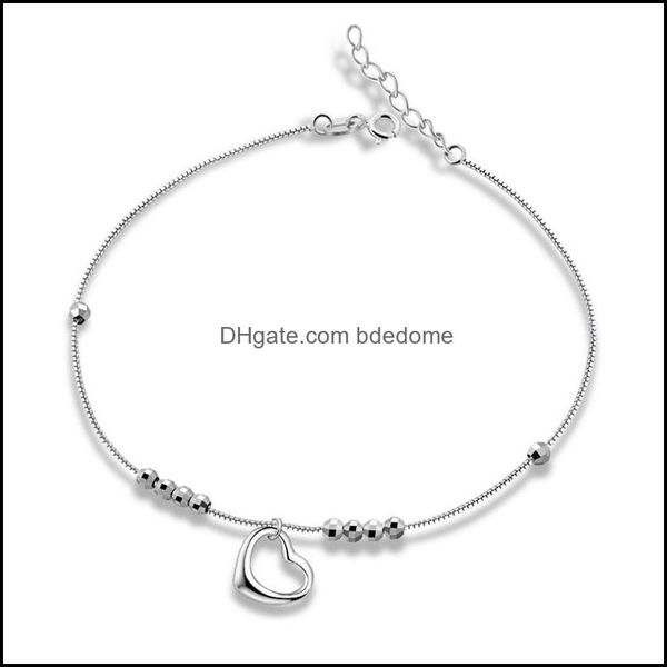 

anklets sinya 925 sterling sier bracelet with heart charms for women girls lover valentines day gift 21.5cmand2.5cm bdedome dhkt1, Red;blue