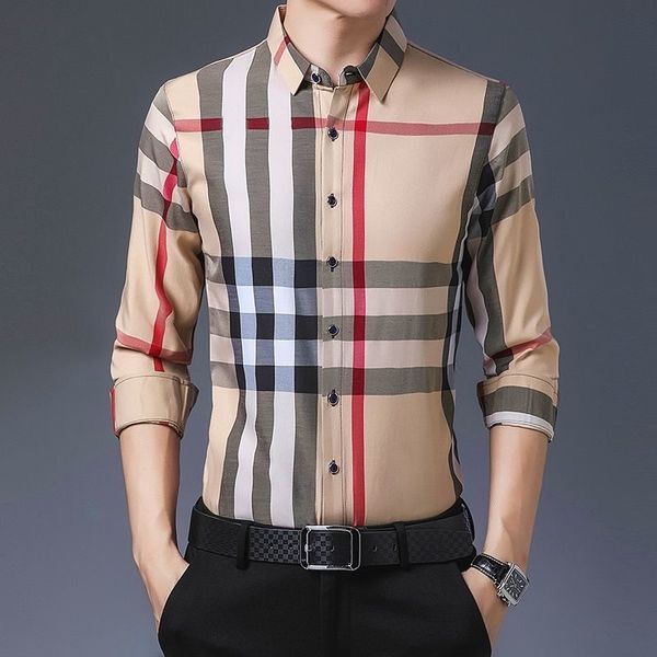 

2022 luxury designer men's shirts fashion casual business social and cocktail shirt brand spring autumn slimming the most fashionable c, White;black